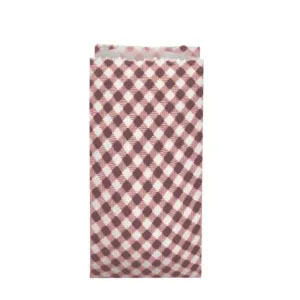 Saquinho de Papel Xadrez Marrom 8cm x 14cm - 50 Unidades