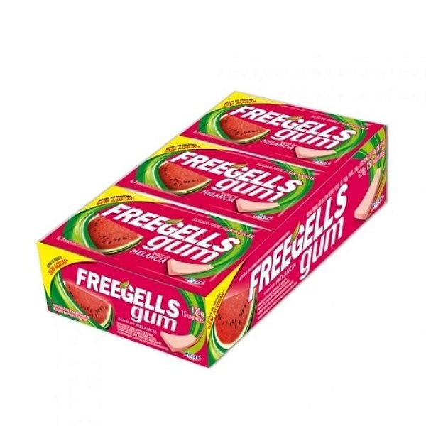 Chiclete Freegells Gum Melância - Display com 15 Unidades