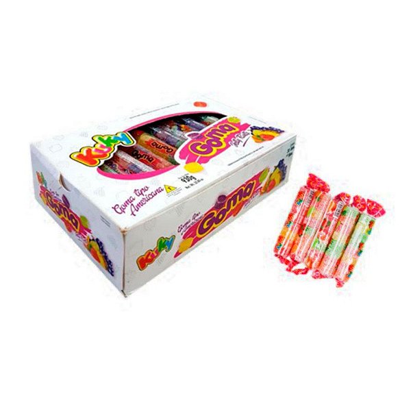 Bala De Goma Tubo Sabor Frutas 930g - Caixa 30 Tubos