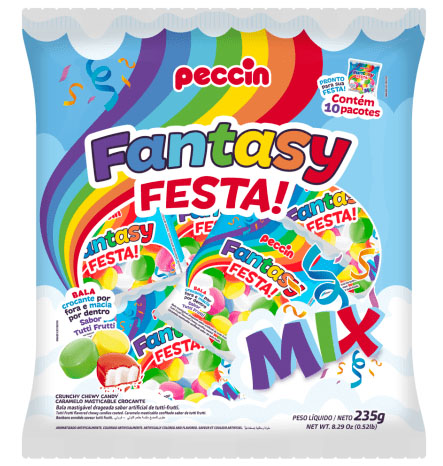 Bala Crocante Fantasy Festa Mix Tutti-Frutti - 235g
