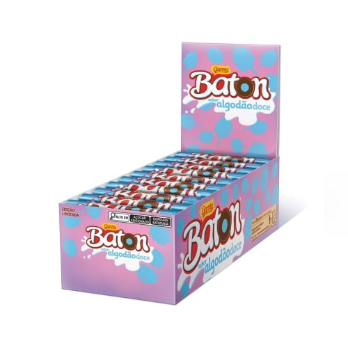 Chocolate Baton Sabor Algodão Doce - Display 480g - 30 Batons