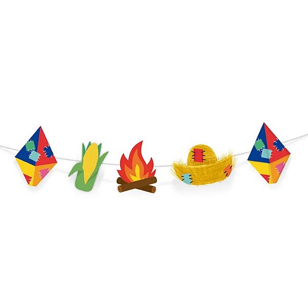 Enfeite Festa Junina Faixa Figuras 12x16cm
