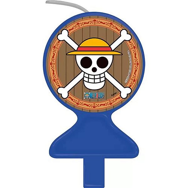 Vela Plana de Aniversário Festa One Piece 8CM