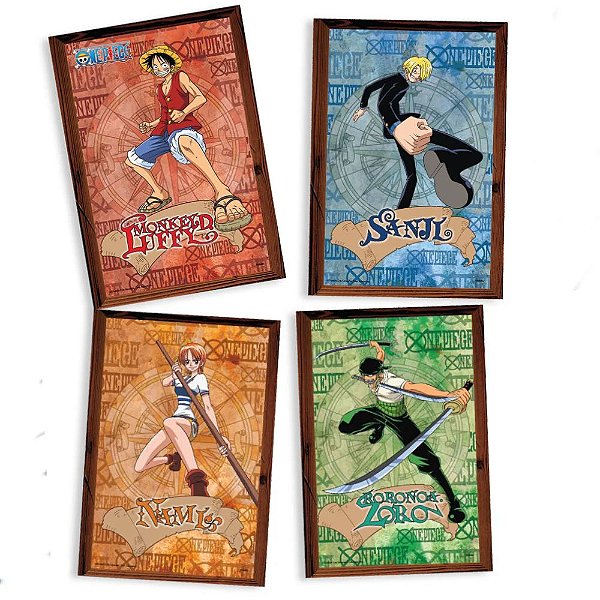 Quadros Decorativos Festa Mulher Maravilha - 31x21cm - 4 unidades