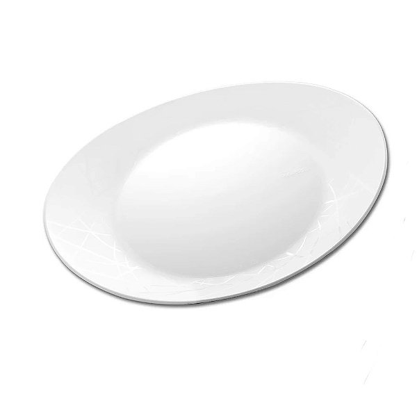 Prato Descartável Oval Branco Grande 25cm X 21cm - 10 Unidades