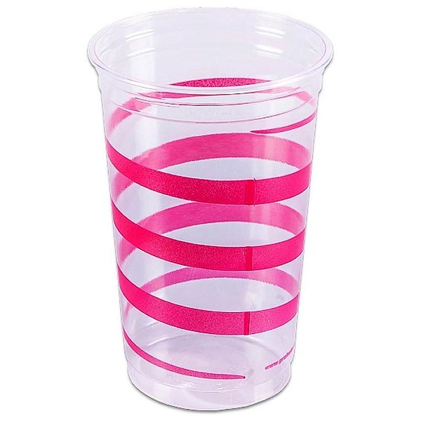 Copo De Plástico Descartável Mania Festa Rosa 300Ml - Pacote  30 Unidades