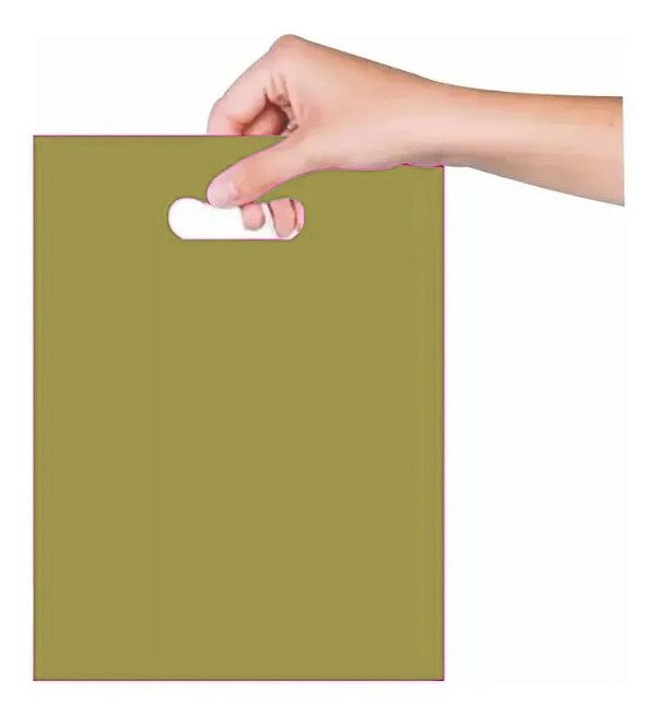 Sacola Plástica Boca de Palhaço Sem Estampa 16X21,5CM - Dourado - 25 unidades
