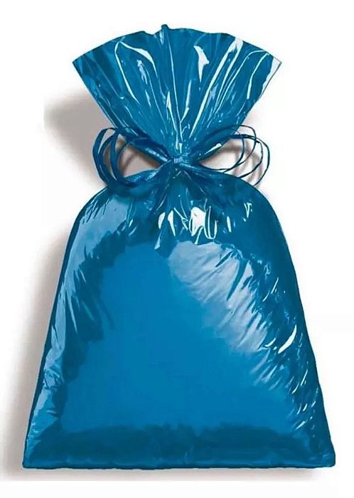 Sacos De Presente Metalizado Azul 20x29 - 50 Unidades