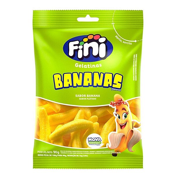 Bala Gelatina Bananas 90G Fini