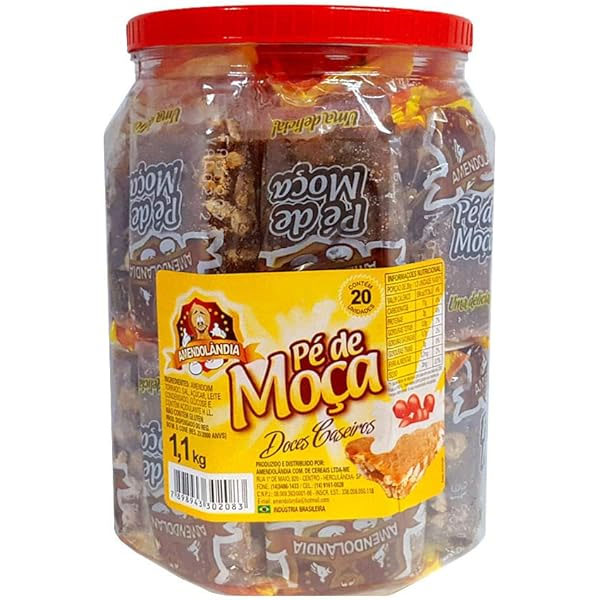 Doce Pé De Moça Embalado - Pote 1,1kg / 20 Unidades