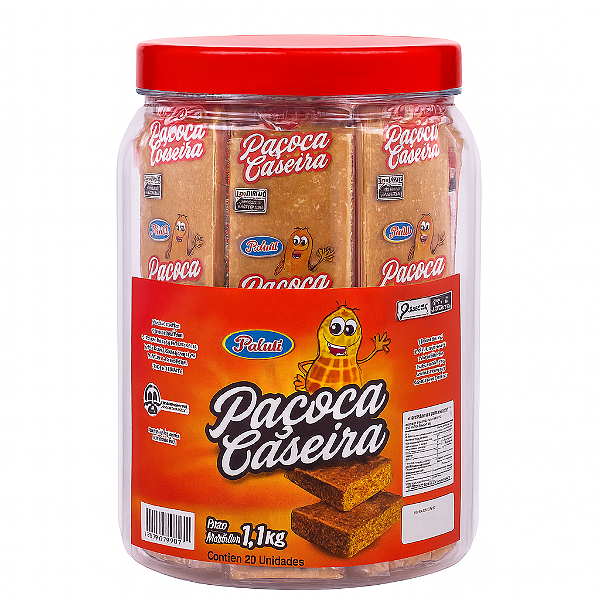 Paçoca Caseira Paluti 1,1kg – Pote com 20 Unidades