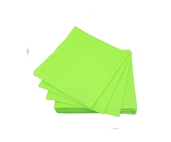 Guardanapo de Papel Crepado Verde Claro 19,5cm x 22cm - 50 Unidades