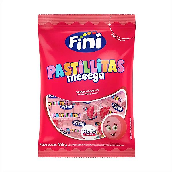 Pastilhas Mini Sabor Morango Pastillitas Fini - 440g