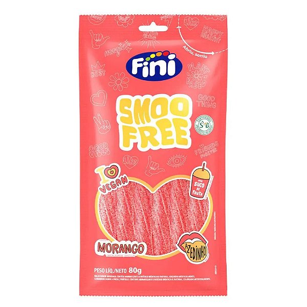 Bala Fini Smofree Tubes Morango Cítrico 80g
