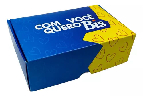 Caixa Practice p/ 6 Doces - Com Você Quero Bis 4x12x8cm - Com Visor