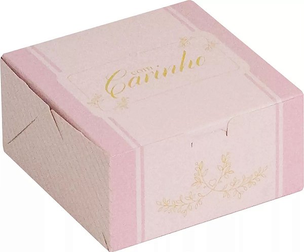 Caixa Essencial p/4 Doces 4cm x 8cm x 8cm - Com Carinho - 1 Unidade