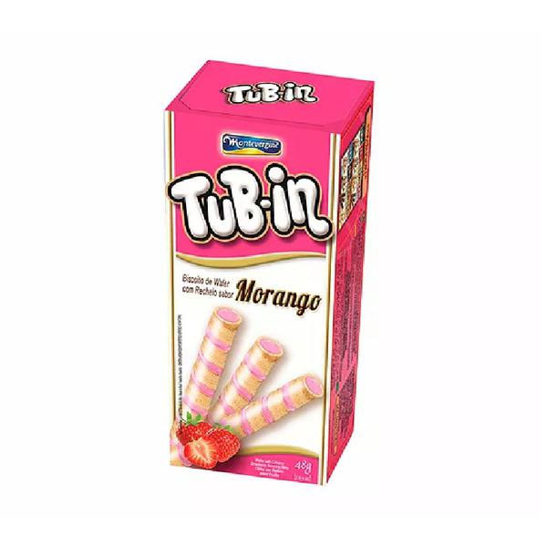 Biscoito Wafer Tub-in Recheio Morango 48g - 8 Unidades
