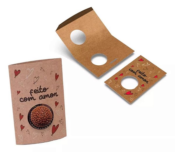 Cartão Com Blister 01 Doce - Feito Com Amor - 10cm