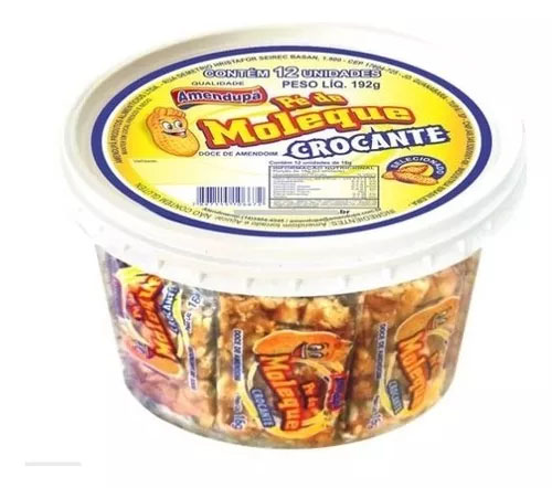 Pé De Moleque Crocante - Pote 12 Unidades - 192g - Amendupã