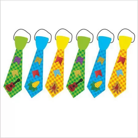 Gravata Decorativa EVA Xadrez Sortidas Festa Junina 36x9cm - 1 Unidade - Piffer