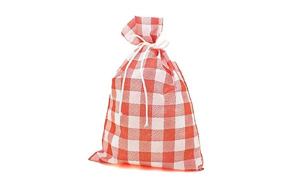 Sacolinha De Tnt Xadrez Vermelho 12X20cm - 10 Unidades