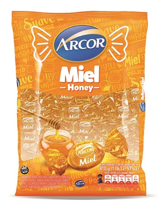 Bala de Mel - Pacote 600g - Aprox. 120 Unidades - Arcor