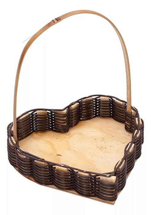 Cesta Coração Sintético 32X26X26cm- 1 Unidade