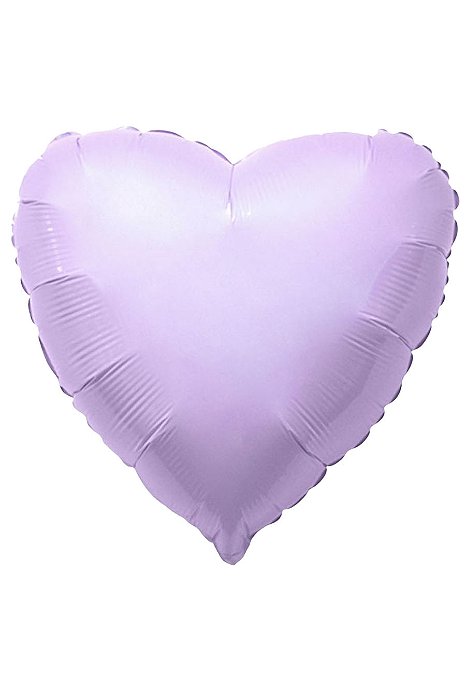 Balão Metalizado Coração Lilás - 20 Polegadas (50cm) - Flutua Gás Hélio