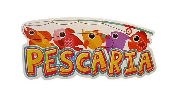 Placa Decorativa Sinalização Barraca da Pescaria - 48cm x 24cm