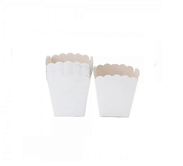 Cachepot De Papel Liso Pequeno Branco 7x7x7cm - 10 Unidades