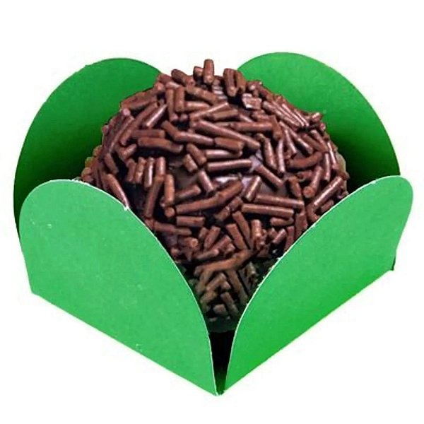 Porta Forminha 4 Pétalas Verde Claro - 50 Unidades
