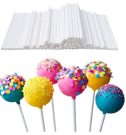 Palito Branco Para Pirulito e Topo de Bolo 9cm - 100 Unidades
