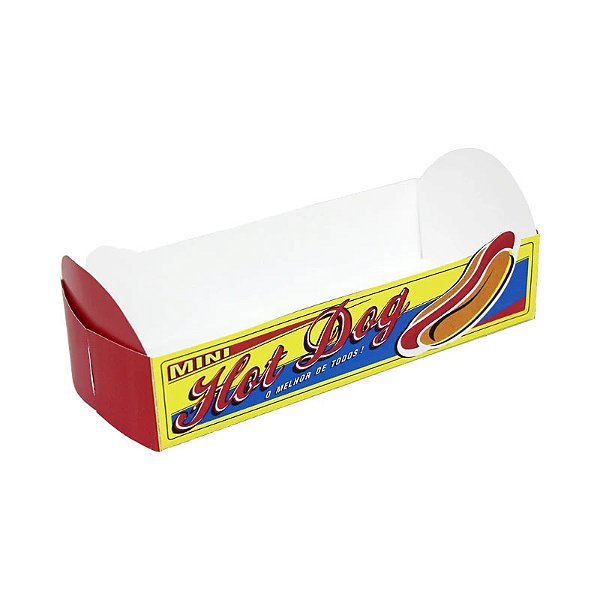 Caixas para Mini Hot Dog Cachorro Quente 13x6cm - 10 Unidades