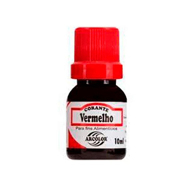 Corante Alimentício Líquido Vermelho 10ml Arcolor