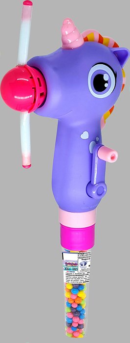 Brinquedo Unicórnio Ventilador Manual Com Luz - 23cm x 7cm