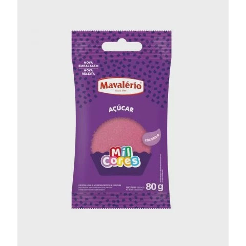 Açúcar Colorido Rosa Mil Cores - 80g Mavalério