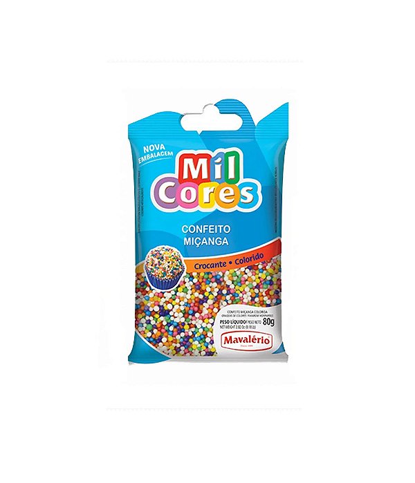 Confeito Micanga Colorida Mil Cores 80g Mavalerio