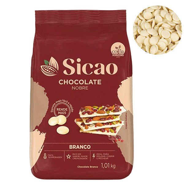 Chocolate Nobre Branco Gotas 1,01Kg Sicao