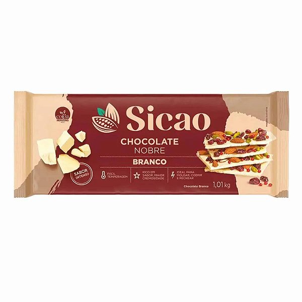 Chocolate Nobre Branco Barra 1,01 Kg - SICAO