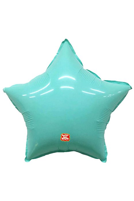 Balão Metalizado Estrela Azul Claro - 24 Polegadas - 61cm - Flutua com Gás Hélio