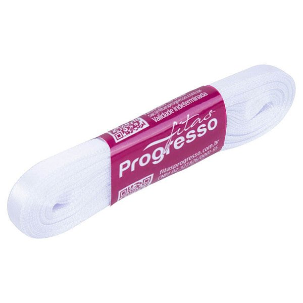 Fita Cetim Simples 7mm x 10metros - Branco