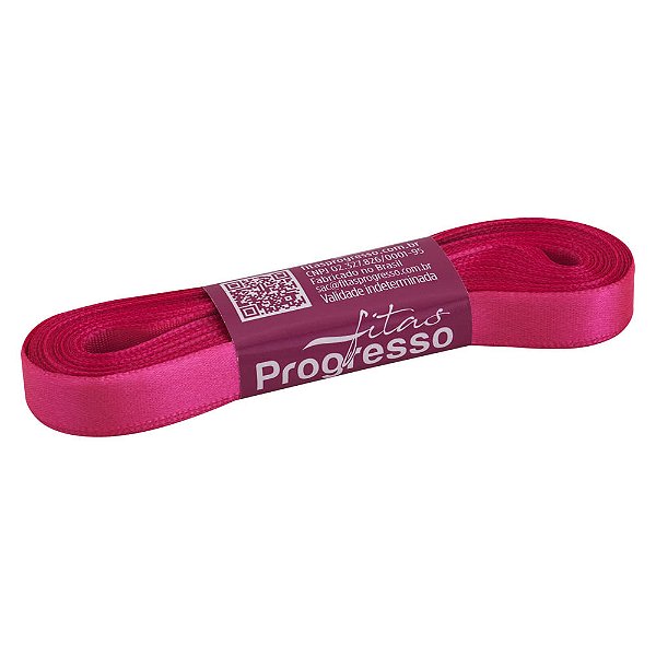 Fita Cetim Simples 10mmx10metros - Rosa Cítrico