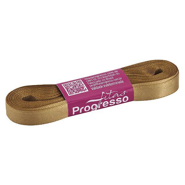 Fita Cetim Simples 15mm x 10metros - Ouro
