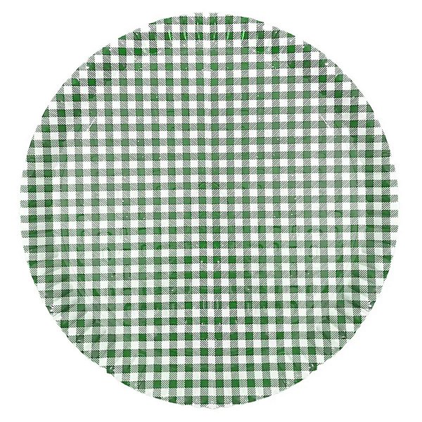 Prato de Papelão Laminado Xadrez Verde P6 - 32cm