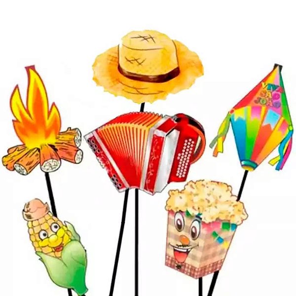 Palitos Decorativos Sortidos Festa Junina - 10 Unidades