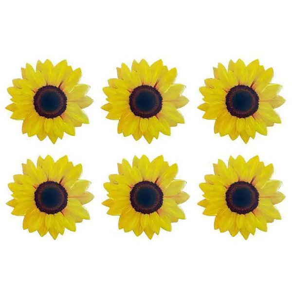 Enfeite Cartonado Girassol 14cm - 6 Unidades