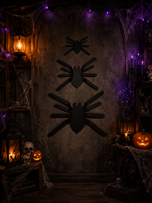 Cartela Destacável De Aranhas Halloween 22cm - 6 Unidades