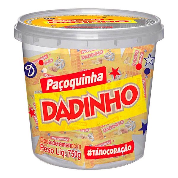 Paçoca Dadinho Pote Rolha 750 g - 50 Unidades de 15g