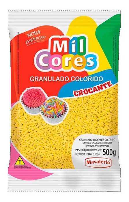 Granulado Crocante Amarelo 500g - Mavalerio