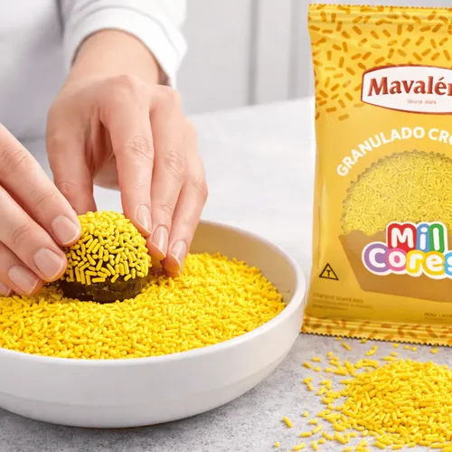 Granulado Crocante Amarelo Mil Cores 500g – Mavalério